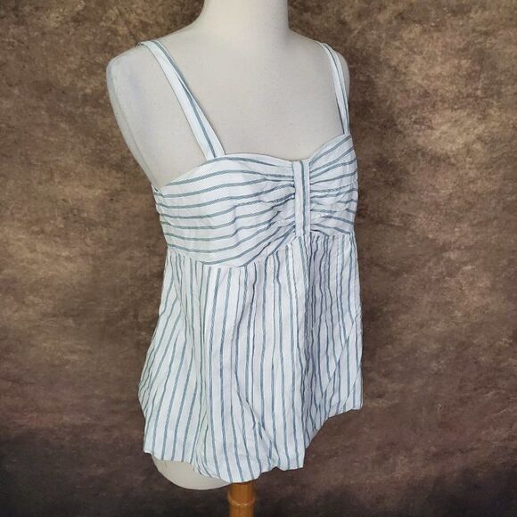 𝅺marc Jacobs Tank Top White Blue Stripe 6 - Picture 2 of 6